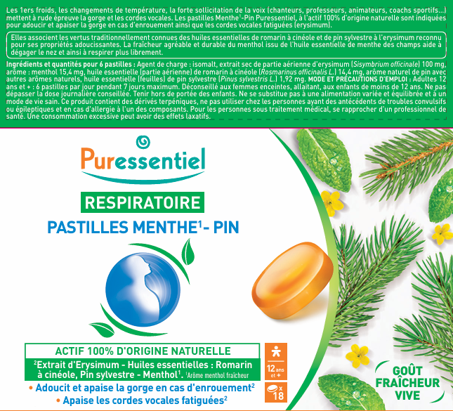 Puressentiel Respiratoire Pastilles Menthe-Pin