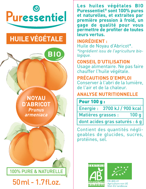 Puressentiel Huile Végétale BIO Noyau d'Abricot