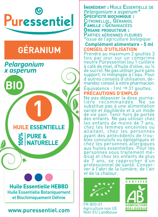 Puressentiel huile essentielle Géranium 5 ml