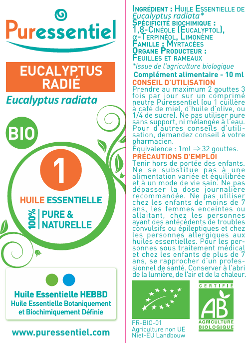 Puressentiel huile essentielle Eucalyptus Radié 10 ml