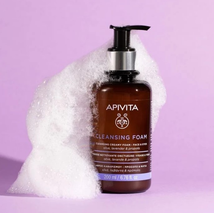 apivita-cleansing-foam-flacon-300ml-mousse-nettoyante-visage-yeu-produit-promotion-vente-parapharmacie-pharmacie