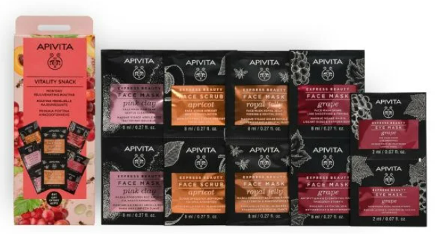 apivita-vitality-snack-routine-mensuelle-rajeunissante-masques-gommages-visage-yeux-prix-web-avis-pharmacie-en-ligne-luxembourg-pharmaglobe.lu