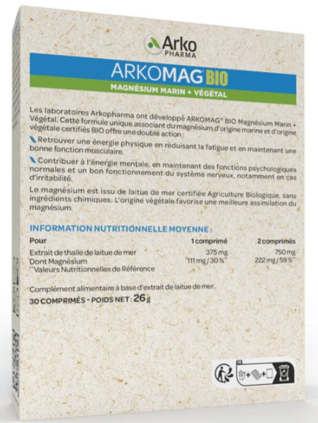 arkomag-bio-magnesium-marin-vegetal-30-comprimes-arkopharma-livraison-etiquette-pharmacie-en-ligne-meilleur-prix-luxembourg-kaufen-pharmaglobe