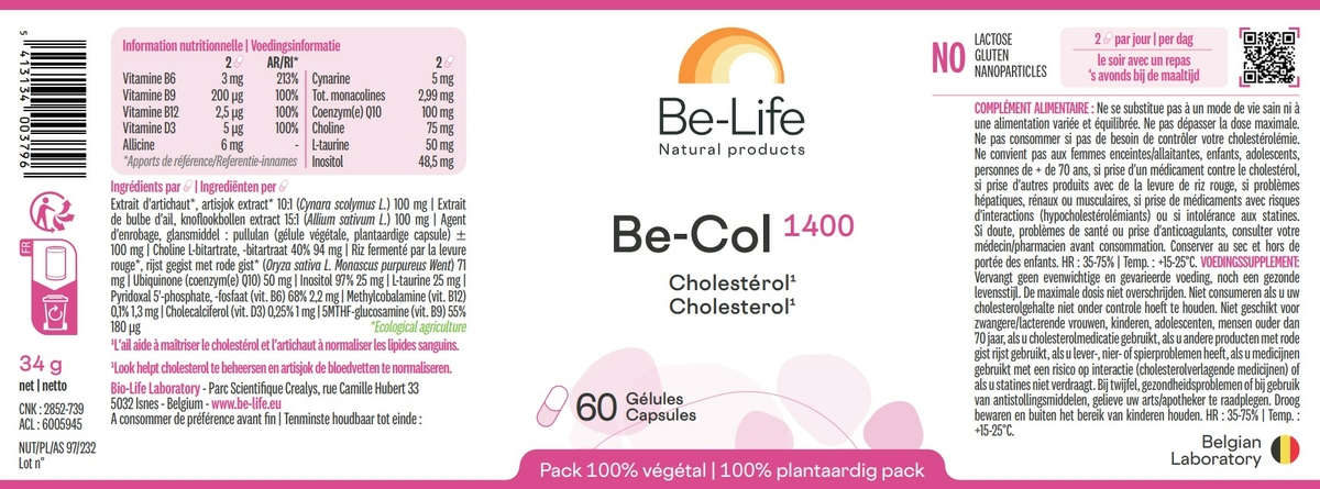 be-col-1400-120-gelules-be-life-bio-life-taux-cholesterol-normal-lipidemie-complement-produit-promo-vente-prix-web-avis-pharmacie-en-ligne-luxembourg-pharmaglobe.lu
