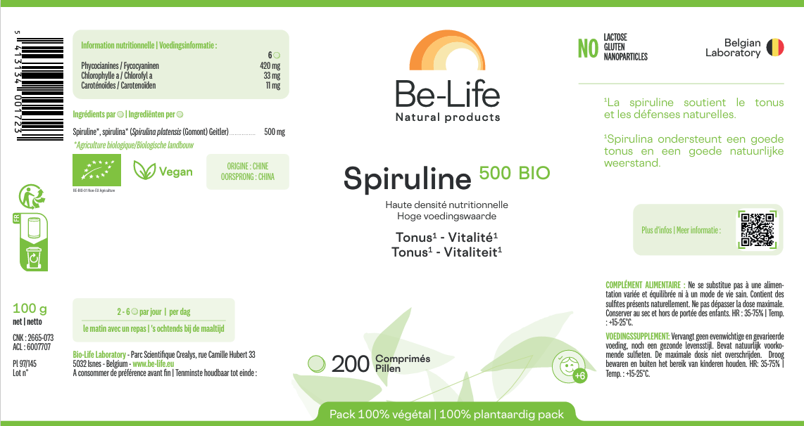 be-life-spiruline-500-bio-200-tablettes-bio-life-livraison-etiquette-pharmacie-en-ligne-meilleur-prix-luxembourg-kaufen-pharmaglobe