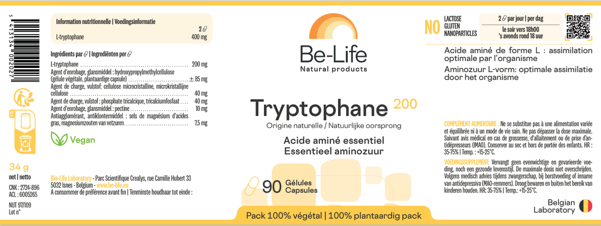be-life-tryptophane-200-mg-90-gelules-bio-life-acide-amine-livraison-etiquette-pharmacie-en-ligne-meilleur-prix-luxembourg-kaufen-pharmaglobe