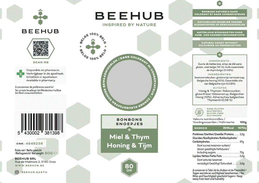 beehub-bonbons-miel-thym-sachet-80g-livraison-etiquette-pharmacie-en-ligne-meilleur-prix-luxembourg-kaufen-pharmaglobe