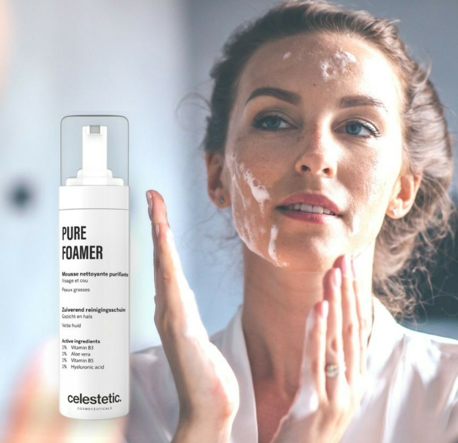 celestetic-pure-foamer-mousse-nettoyante-purifiante-visage-flacon-200-ml-produit-description-pharmacie-en-ligne-luxembourg-pharmaglobe.lu
