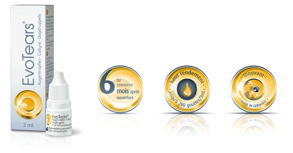EvoTears 3ml Sécheresse Oculaire Evaporative | Pharmaglobe.lu