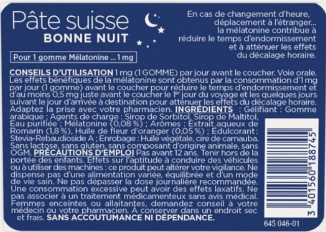 pate-suisse-bonne-nuit-boite-40-gommes-melatonine-sommeil-livraison-etiquette-pharmacie-en-ligne-meilleur-prix-luxembourg-kaufen-pharmaglobe