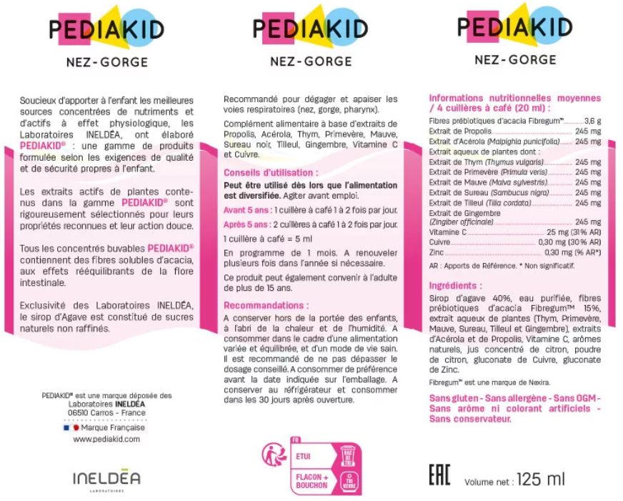 pediakid-nez-gorge-sirop-citron-miel-flacon-250ml-ineldea-enfant-pharmaglobe