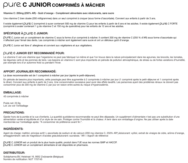 pure-c-junior-40-comprimes-macher-orange-solidpharma-livraison-notice-pharmacie-en-ligne-meilleur-prix-luxembourg-kaufen-pharmaglobe