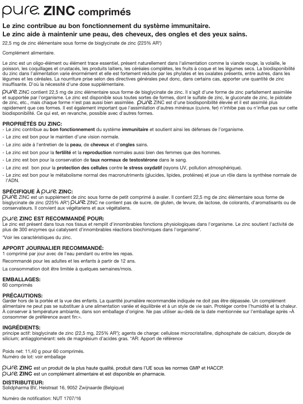 pure-zinc-60-comprimes-solidpharma-livraison-notice-pharmacie-en-ligne-meilleur-prix-luxembourg-kaufen-pharmaglobe