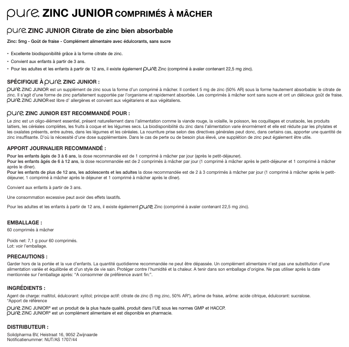 pure-zinc-junior-60-comprimes-macher-fraise-solidpharma-livraison-notice-pharmacie-en-ligne-meilleur-prix-luxembourg-kaufen-pharmaglobe