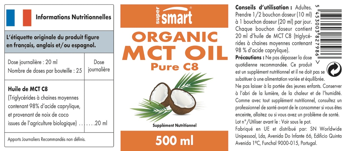 supersmart-organic-mct-oil-pure-c8-flacon-500-ml-super-smart-gestion-du-poids-produit-description-pharmacie-en-ligne-luxembourg-pharmaglobe.lu