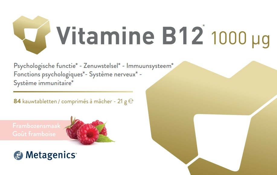 Vitamine B12 1000 µg Metagenics 84 Comprimés Pharmaglobe.lu
