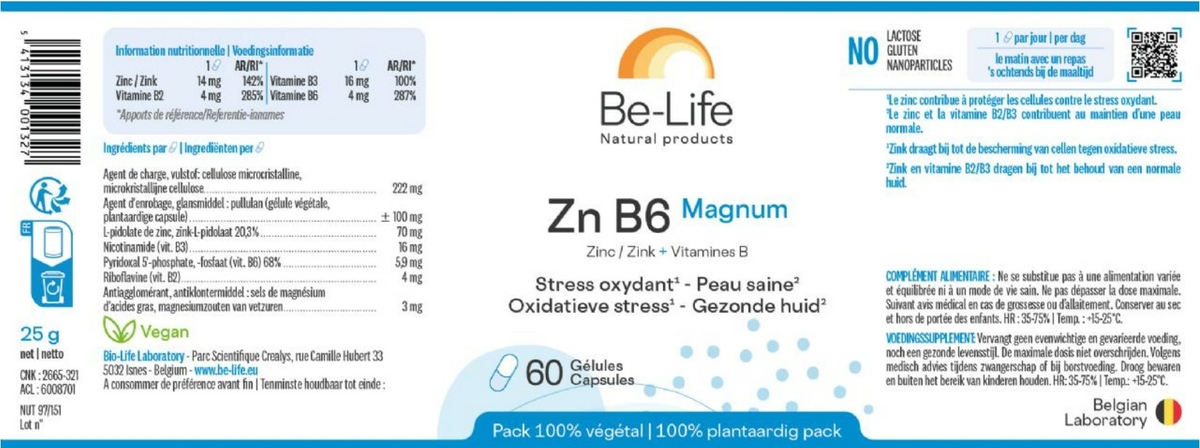 zn-b6-magnum-zinc-vitamines-b-60-gelules-be-life-bio-life-peau-saine-produit-promo-vente-prix-web-avis-pharmacie-en-ligne-luxembourg-pharmaglobe.lu