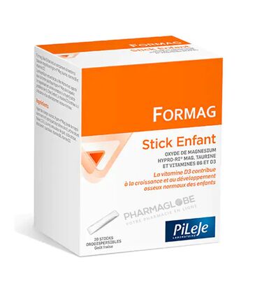 FORMAG-20-STICKS-ENFANT-ORODISPERSIBLE-Pileje-pharmaglobe.lu