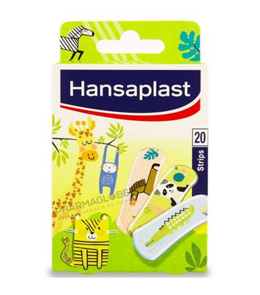 HANSAPLAST-MED-JR-ANIMALS-20-STRIPS-pansement-enfants-pharmaglobe.lu
