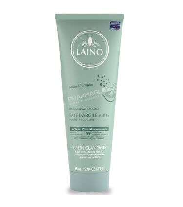 LAINO-ARGILE-VERTE-TUBE-350-G-masque-cataplasme-pret-a-l-emploi-pharmaglobe.lu