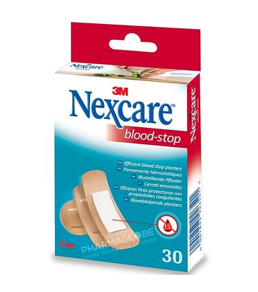 NEXCARE-BLOOD-STOP-ASSORTIS-30-pansements-hemostatiques-stop-saignement-pharmaglobe.lu