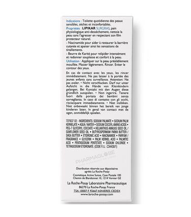 ROCHE-POSAY-LIPIKAR-PAIN-SURGRAS-150-G-savon-ingredients-pharmaglobe