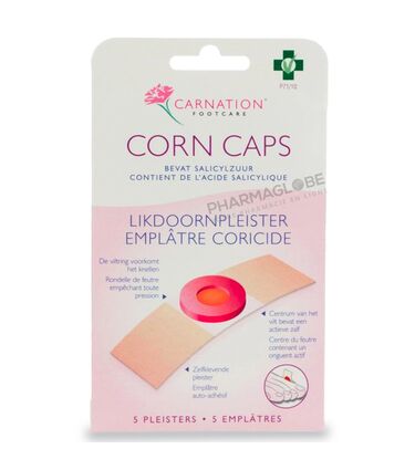 CARNATION-CORN-CAPSULES-5-emplatres-pansements-coricides-acide-salicylique-cors-pharmaglobe.lu