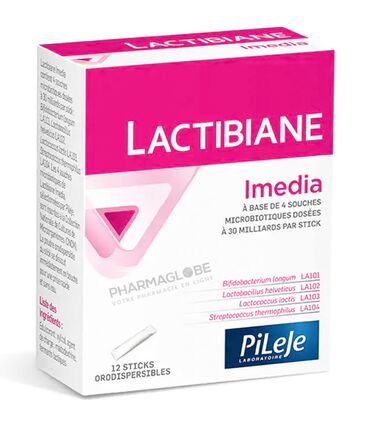LACTIBIANE-IMEDIA-12-STICKS-Pileje-microbiote-pharmaglobe.lu