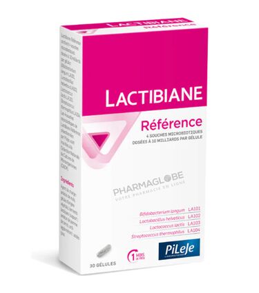 LACTIBIANE-REFERENCE-30-CAPSULES -Pileje-4-souches-microbiotiques-pharmaglobe.lu