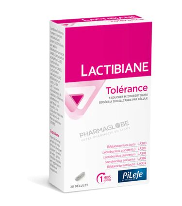 LACTIBIANE-TOLERANCE-2.5-G-30-CAPSULES-Pileje-5-souches-microbiotiques-pharmaglobe.lu