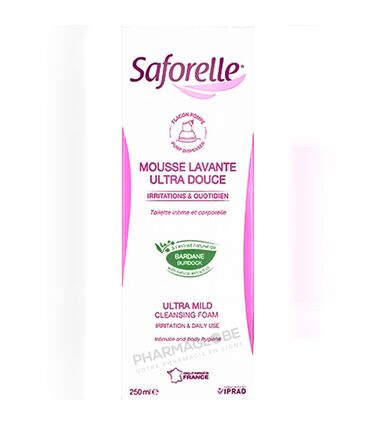 SAFORELLE-MOUSSE-LAVANTE-250-ML-hygiene-intime-quotidienne-et-iriitations-iprad-boite-pharmaglobe.lu