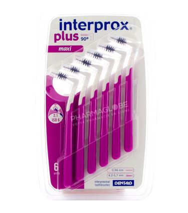 INTERPROX-plus-6-BROSSETTES-INTERDENTAIRES-MAXI-espace-entre-dents-2.1-mm-ref-1050-hygiene-bucco-inter-dentaire-optimal-pharmaglobe.lu