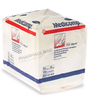 MEDICOMPRESSE-10-par-10-CM-4-PLIS-boite-de-100-Medicomp-compresses-non-steriles-pharmaglobe.lu