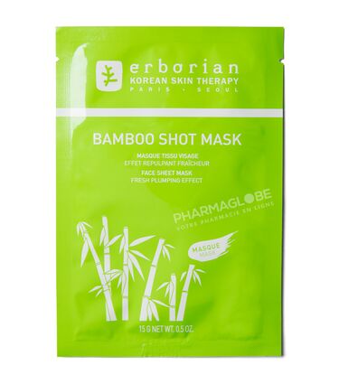 ERBORIAN-BAMBOO-SHOT-MASK-15-G-masque-tissu-repulpant-hydratant-pour-visage-pharmaglobe.lu