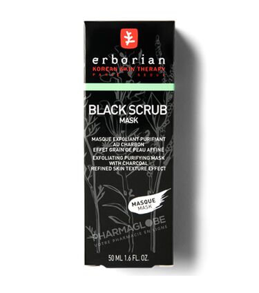 ERBORIAN-BLACK-SCRUB-50-ML-masque-exfoliant-purifiant-charbon-grain-peau-affine-pharmaglobe.lu