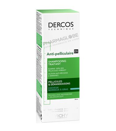 DERCOS-SHAMPOOING-ANTIPELLICULAIRE-demangeaisons-cheveux-GRAS-et-NORMAUX-200-ML-elimine-pellicules-pharmaglobe.lu