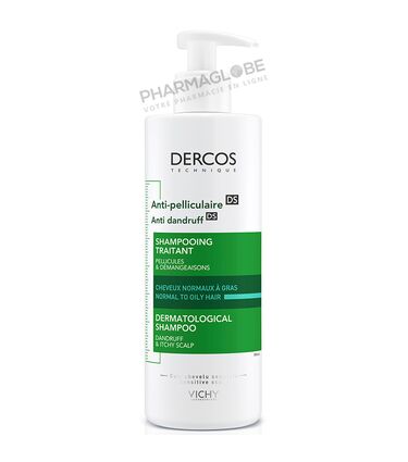 DERCOS-SHAMPOOING-ANTIPELLICULAIRE-demangeaisons-cheveux-GRAS-et-NORMAUX-390-ML-elimine-pellicules-pharmaglobe.lu