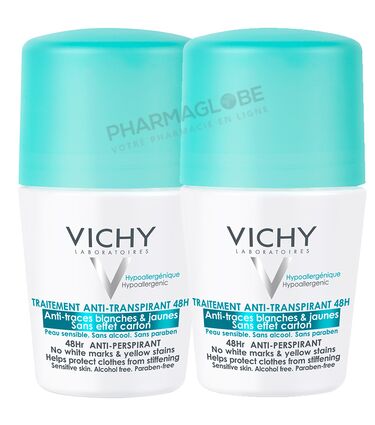 VICHY-DEODORANT-ANTI-TRACE-BILLE-DUO-2-EME-A--50-pour-cent-2-rollers-50-ML-anti-transpirant-anti-traces-blanches-et-jaunes-48-h-peau-sensible-sans-alcool-sans-paraben-pharmaglobe.lu