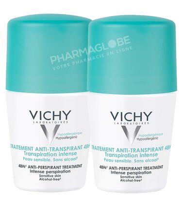 VICHY-DEODORANT-TRANSPIRANT-INTENSE-BILLE-DUO-2-EM- A-50-pour-cent-2-rollers-50-ML-transpiration-intense-48-h-promo-peau-sensible-sans-alcool-pharmaglobe.lu