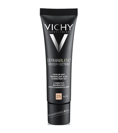 VICHY-FOND-DE-TEINT-DERMABLEND-CORRECTEUR-3D-N-25-30ML-couleur-nude-SPF25-oil-free-tube-pharmaglobe.lu