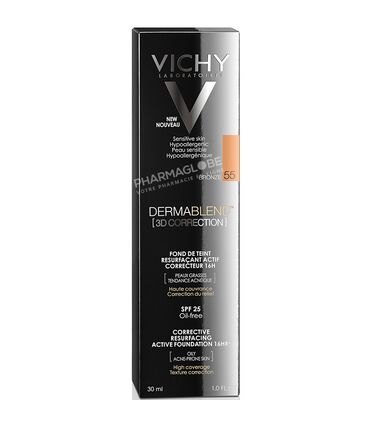 VICHY-FOND-DE-TEINT-DERMABLEND-CORRECTION-3D-N-55-30ML-SPF25-oil-free-teinte-bronze-boite-pharmaglobe.lu