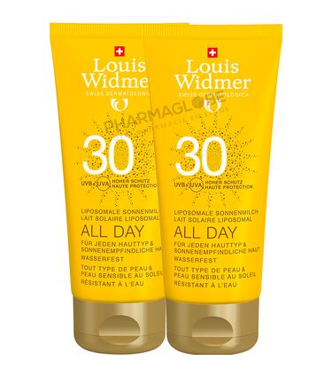 WIDMER-ALL-DAY-SPF-30-PARFUME-DUO-2-tubes-100-ML-lait-protection-solaire-avec-parfum-pharmaglobe.lu