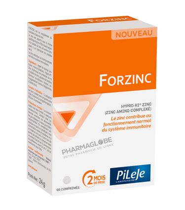 FORZINC-60-Comprimes-Pileje-complement-alimentaire-zinc-pharmaglobe.lu