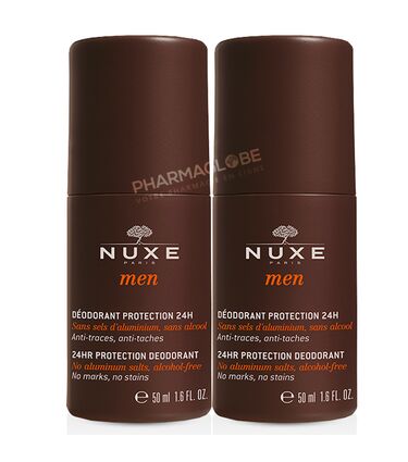 NUXE-DUO-DEODORANT-PROTECTION-24-H-ROLL-ON-2-50-ML -deodorant-homme-pharmaglobe.lu