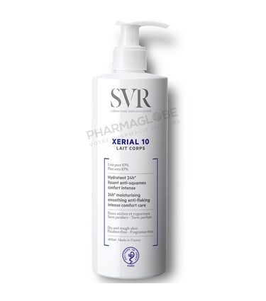 SVR-XERIAL-10-LAIT-400-ML-corps-avec-uree-lissant-anti-squames-pharmaglobe.lu