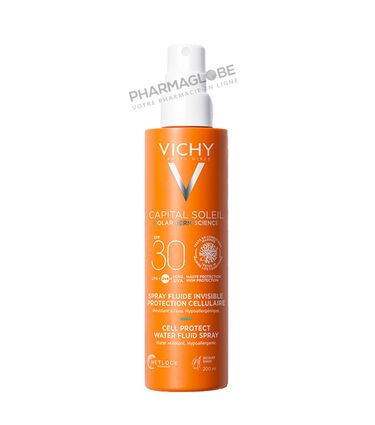 VICHY-SPRAY-FLUIDE-PROTECTION-CELLULAIRE-SPF-30-fluide-protection-solaire-invisible-pharmaglobe.lu