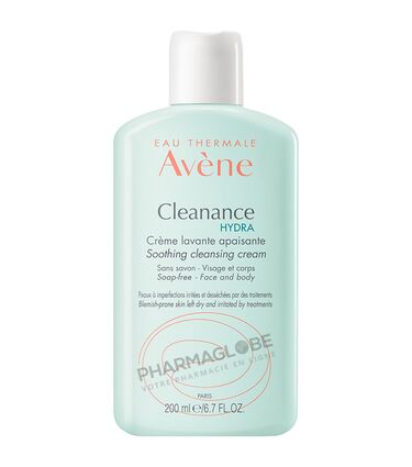 AVÈNE-CLEANANCE-HYDRA-CREME-LAVANTE-NOUVELLE-FORMULE-200-ML-creme-lavante-apaisante-sans-savon-visage-corps-peau-dessechee-par-traitements-pharmaglobe.lu