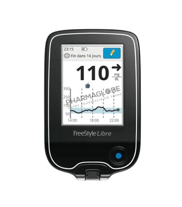 ABBOTT-FREESTYLE-LIBRE-LECTEUR-glycemie-diabete-controle-taux-sucre-dans-le-sang-pharmaglobe.lu