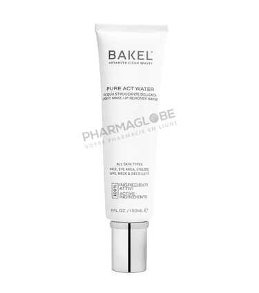 BAKEL-PURE-ACT-WATER-150-ML-eau-demaquillante-visage-yeux-levres-pharmaglobe.lu