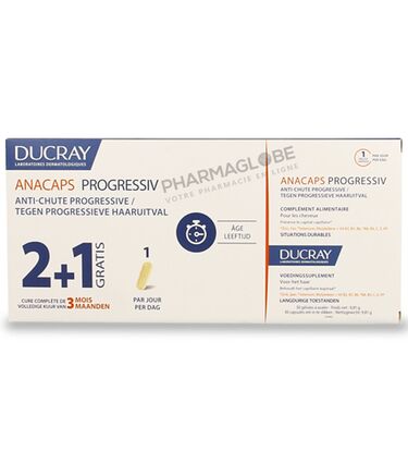 DUCRAY-ANACAPS-PROGRESSIVE-ANTI-CHUTE-3-boites-de-30-CAPSULES-complement-alimentaire-anti-chute-cheveux-pharmaglobe.lu